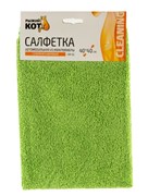 Салфетка для уборки Рыжий Кот СМ-02 280101, 40x40см, 250г/м2, супервпитывающая, микрофибра, микс 80854