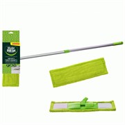 Швабра Master FRESH С0006898, насадка плоская микрофибра 13x43см с карманами, телескопическая ручка 120см 81504