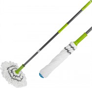 Швабра Рыжий кот 310482 ТВИСТ ЛАЙТ, насадка веревочная микрофибра 50.5см, телескопическая ручка 120см, механизм отжима 86526