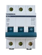 Выключатель автоматический GENERICA ВА 47-29, трехполюсной 3Р, 25А, тип С 14131