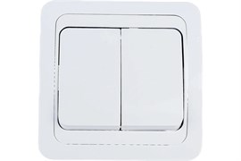 Выключатель IN HOME Classico 2023, двухклавишный, встраиваемый, белый 48470