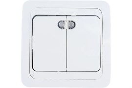 Выключатель IN HOME Classico 2123, двухклавишный, встраиваемый, белый, с подсветкой 48332