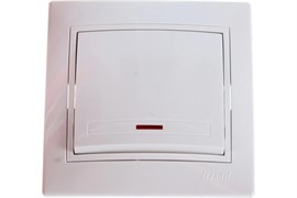 Выключатель LEZARD MIRA 701-0202-111, одноклавишный, встраиваемый, белый, с подсветкой 9760