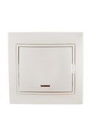 Выключатель LEZARD MIRA 701-0202-111, одноклавишный, встраиваемый, жемчужно-белый перламутр, с подсветкой 10299