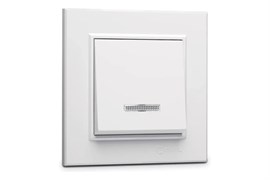 Выключатель MAKEL  Karea СП 56001021, одноклавишный, встраиваемый, белый, с подсветкой 54513