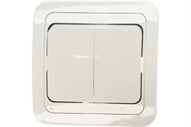 Выключатель MAKEL Mimoza 12003, двухклавишный, встраиваемый, белый 18160
