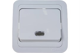 Выключатель MAKEL Mimoza 12021, одноклавишный, встраиваемый, белый с белой вставкой, с подсветкой 8248