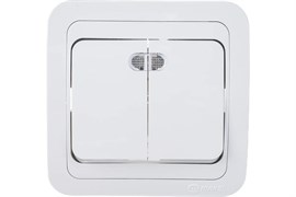 Выключатель MAKEL Mimoza 12023, двухклавишный, встраиваемый, белый, с подсветкой 8254