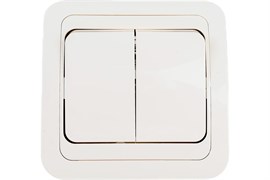 Выключатель MAKEL Mimoza 25003, двухклавишный, встраиваемый, кремовый 18616