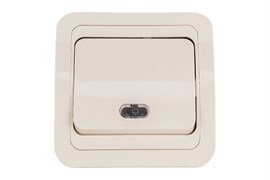Выключатель MAKEL Mimoza 25021, одноклавишный, встраиваемый, кремовый с кремовой вставкой, с подсветкой 8238