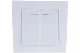 Выключатель UNIVersal Бриллиант 7947410 , двухклавишный, встраиваемый, белый, с подсветкой 21710