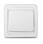 Выключатель UNIVersal Валери В0021, одноклавишный, встраиваемый, белый 15726