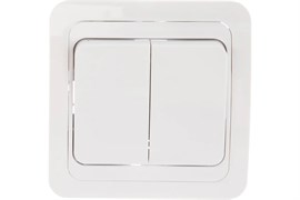 Выключатель UNIVersal Валери В0023, двухклавишный, встраиваемый, белый 15727