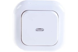 Выключатель КУНЦЕВО-ЭЛЕКТРО Валентина С16-068, одноклавишный, встраиваемый, белый, с подсветкой 16585