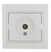 Розетка телевизионная Lezard Мира, одноместная, встраиваемая, белый, оконечная 31034