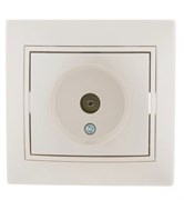 Розетка телевизионная Lezard Мира, одноместная, встраиваемая, жемчужно-белый перламутр, оконечная 64338