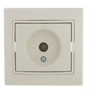 Розетка телевизионная Lezard Мира, одноместная, встраиваемая, крем, оконечная 21327
