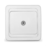 Розетка телевизионная UNIVersal Валери, одноместная, встраиваемая, белый, оконечная 9935