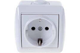 Розетка LEZARD Nata 710-0200-122, одноместная, накладная, белая, с заземлением 12353