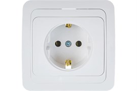 Розетка IN HOME Classico 2028, одноместная, встраиваемая, белая, с заземлением 48334