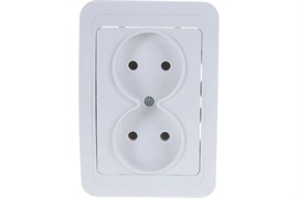Розетка IN HOME Classico 2102, двухместная, встраиваемая, белая, без заземления 48335
