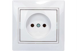 Розетка LEZARD MIRA 701-0202-121, одноместная, встраиваемая, белая, без заземления 18584
