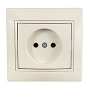 Розетка LEZARD MIRA 701-0303-121, одноместная, встраиваемая, кремовая, без заземления 21323