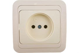 Розетка MAKEL Mimoza 25022, одноместная, встраиваемая, кремовая, без заземления 21695
