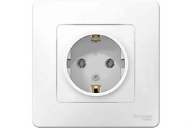 Розетка SYSTEM ELECTRIC Blanca BLNRS001011, одноместная, встраиваемая, белая, с заземлением 41398