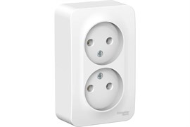 Розетка SYSTEM ELECTRIC Blanca ВLNRA000211, двухместная, встраиваемая, белая, без заземления 41394