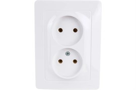 Розетка SYSTEM ELECTRIC Blanca ВLNRS000021, двухместная, встраиваемая, белая, без заземления 41401
