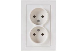 Розетка UNIVersal Бриллиант 7948738, двухместная, встраиваемая, слоновая кость, без заземления 21745