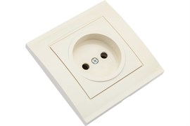 Розетка UNIVersal Бриллиант 7948806, одноместная, встраиваемая, слоновая кость, без заземления 21738