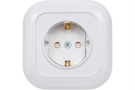 Розетка КУНЦЕВО-ЭЛЕКТРО Валентина РС16-635, одноместная, встраиваемая, белая, с заземлением 22751