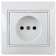 Розетка ЭРА Intro Plano 1-201-01, одноместная, встраиваемая, белая, без заземления 56074