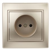 Розетка ЭРА Intro Plano 1-201-04, одноместная, встраиваемая, шампань, без заземления 53961