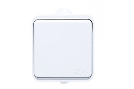 Розетка стационарная IN HOME Aqua 3110, одноместная, 16А, 250В, IP44, накладная, белый, без заземления, полугерметичная, с защитной крышкой 49869