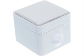 Розетка стационарная IN HOME Aqua 3112, одноместная, 16А, 250В, IP44, накладная, белый, с заземлением, полугерметичная, с защитной крышкой 49868