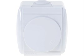 Розетка стационарная LEZARD Nata 710-0200-123, одноместная, 16А, 250В, IP20, накладная, белый, с заземлением, с защитной крышкой 21129