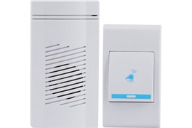 Звонок беспроводной ЭРА A05, с кнопкой, 100м, 32 мелодии, белый 80608