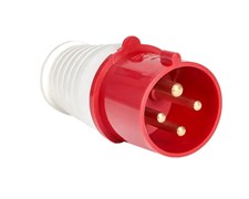 Вилка прямая EKF 024, 3Р+РЕ, 32А, 380В, IP44, с заземлением, переносная, красная 9930