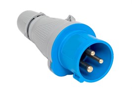 Вилка прямая EKF PROXIMA 013, 2Р+Е, 16А, 220В, IP44, с заземлением, переносная, синяя 4167