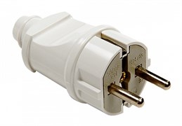 Вилка прямая IN HOME 4140, 16A, 220-230В, IP20, с заземлением, белая 64483
