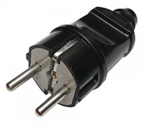 Вилка прямая IN HOME 4240, 16A, 220-230В, IP20, с заземлением, черная 64232