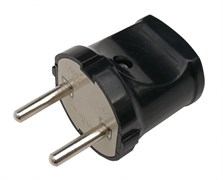 Вилка прямая IN HOME 4242, 10A, 220-230В, IP20, без заземления, черная 64231