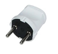 Вилка прямая MAKEL 10001, 6А, 250В, IP20, без заземления, белая 19039