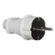 Вилка прямая MAKEL 10002, 16А, 250В, IP20, с заземлением, белая 16014