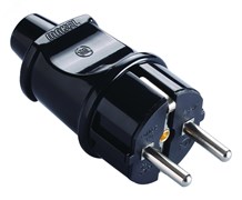 Вилка прямая MAKEL 10052, 16А, 250В, IP20, с заземлением, черный 4073