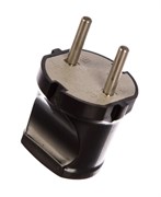 Вилка прямая UNIVersal А0113, 6А, 250В, IP20, без заземления, черная 4137