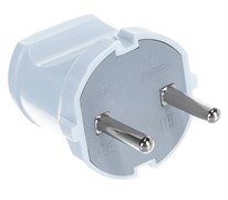 Вилка прямая UNIVersal А113, 6А, 250В, IP20, без заземления, белая 20745